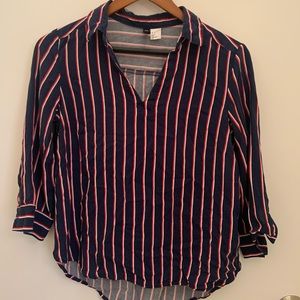 H&M 3/4 Sleeve Striped Blouse